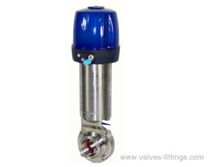 2 1/2'' Pneumatic Sanitary Clamped Butterfly Valves AV-1PC AISI-304