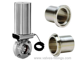 2 1/2'' Sanitary Pneumatic Butterfly Valves, I Line Ends AV-1PI AISI-304