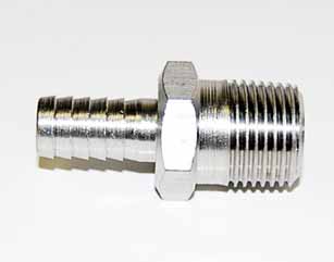 3/8'' MPT to 3/8'' Barb - Stainless
